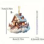 Christmas Snow House 2D Acrylic Decoration