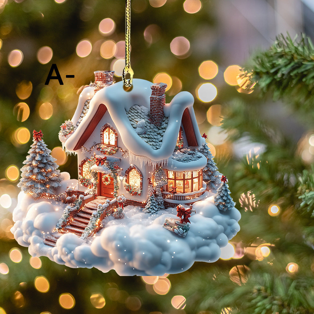 Christmas Snow House 2D Acrylic Decoration