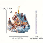 Christmas Snow House 2D Acrylic Decoration