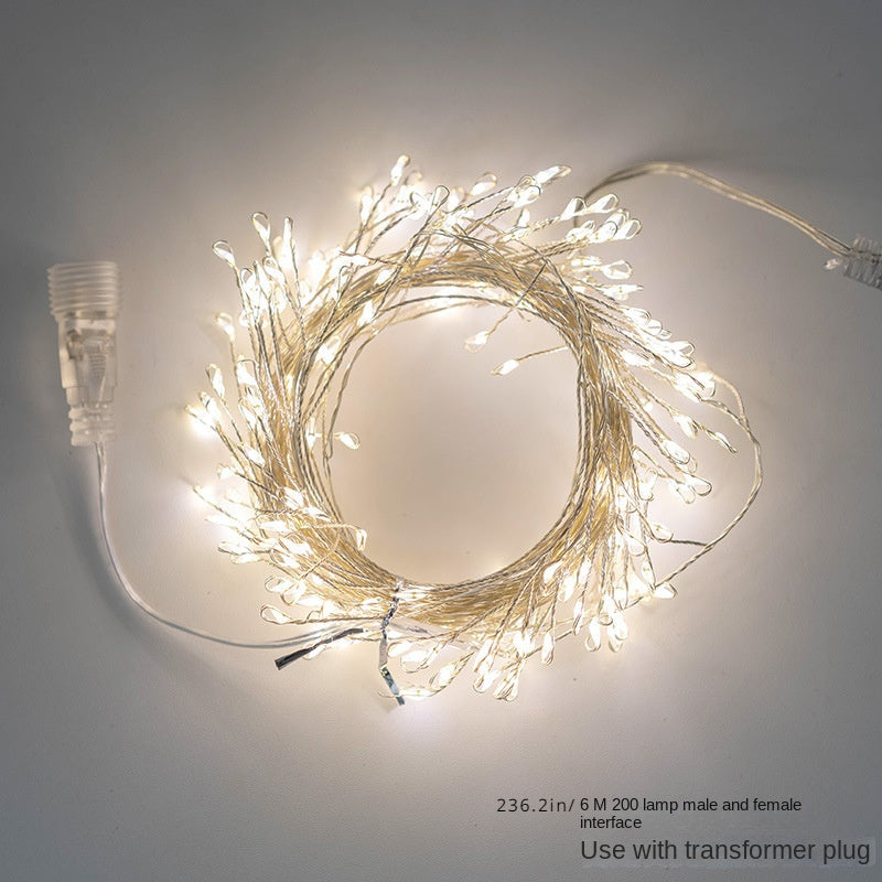 LED Christmas Decoration Remote Control Low Voltage Hidden Green Line Copper Line Light Festive Arrangement Firecracker Light