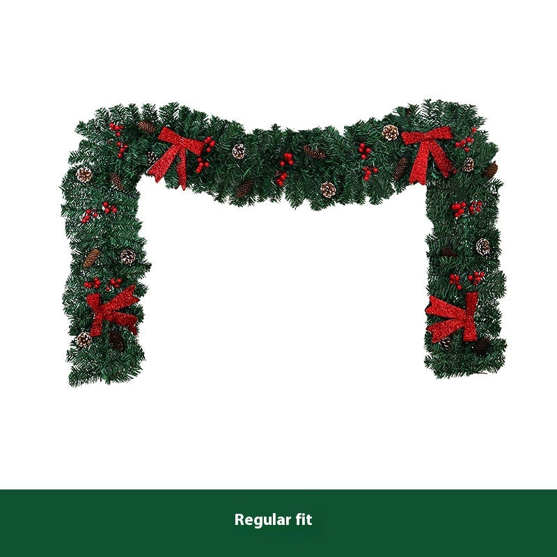 New Christmas Rattan Cross-border Pine Cone Bow Decorative Showcase Holiday Atmosphere Layout Christmas Decoration