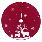 Christmas Tree Base Apron Elk Snow Scenery Knitted Tree Skirt