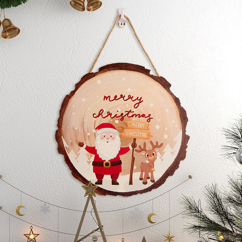 Christmas Decoration Wooden Hang Tag Country Wooden Ornaments