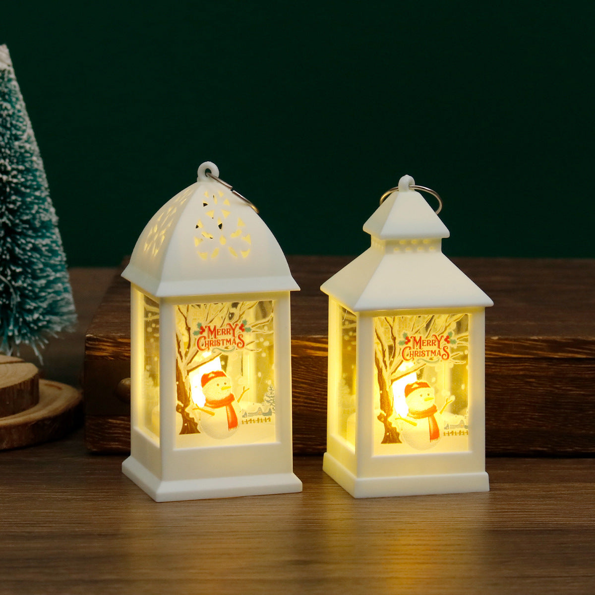 Christmas Atmosphere Hanging Decoration Small Night Lamp Gift Box Retro