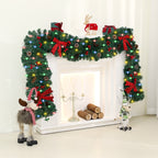 New Christmas Rattan Cross-border Pine Cone Bow Decorative Showcase Holiday Atmosphere Layout Christmas Decoration