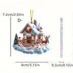 Christmas Snow House 2D Acrylic Decoration