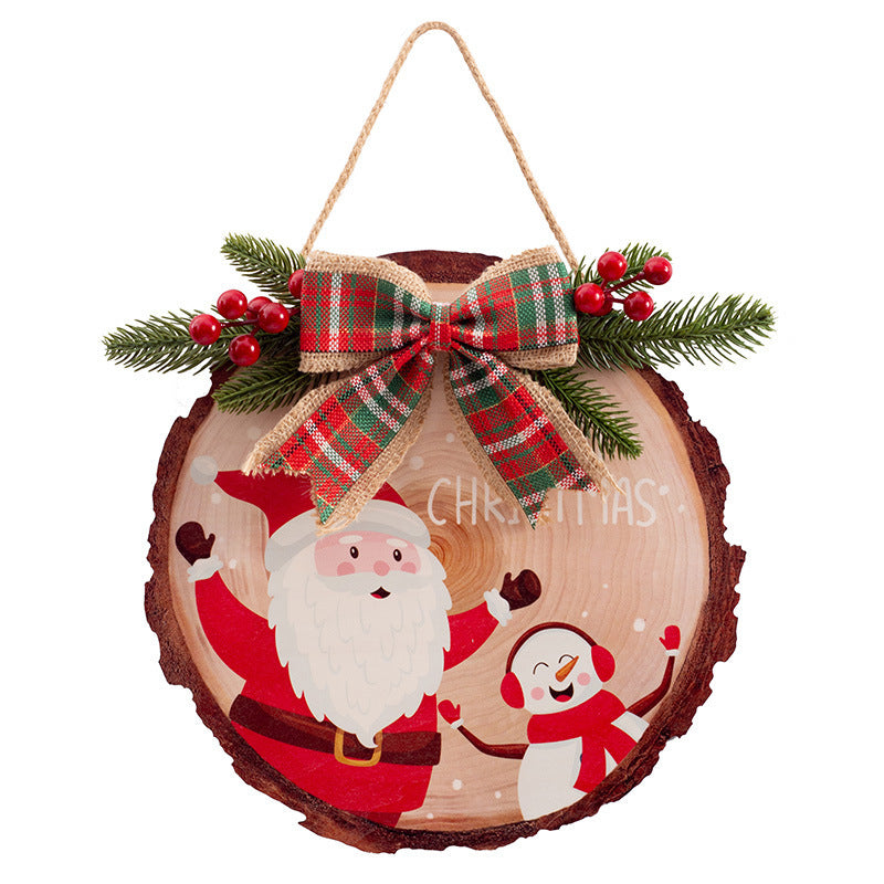 Christmas Decoration Wooden Hang Tag Country Wooden Ornaments