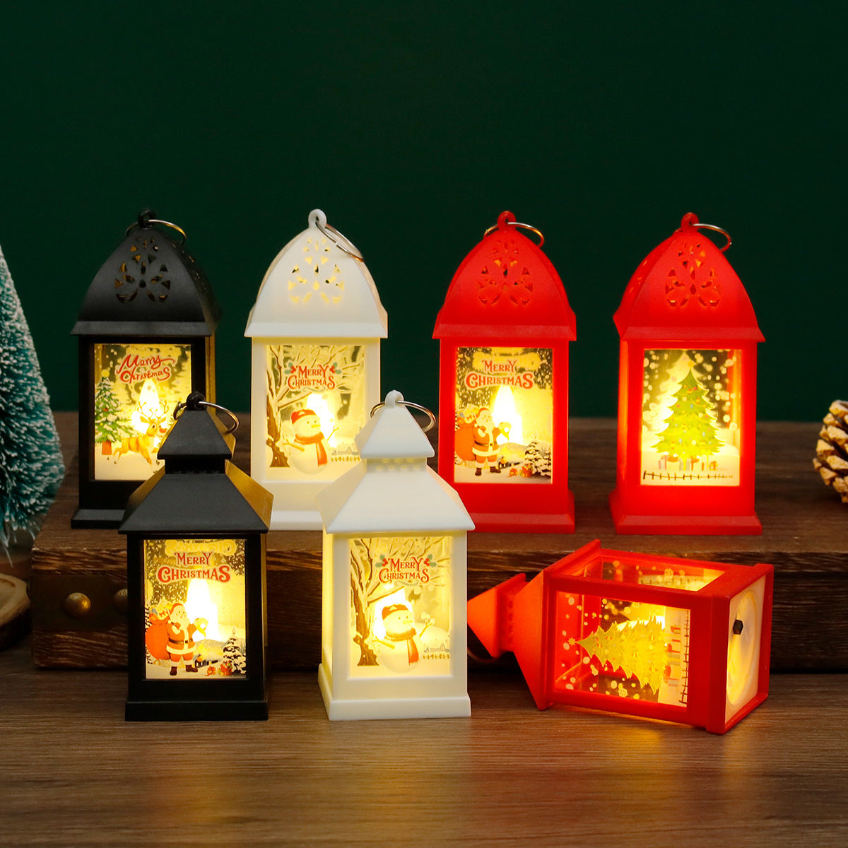 Christmas Atmosphere Hanging Decoration Small Night Lamp Gift Box Retro